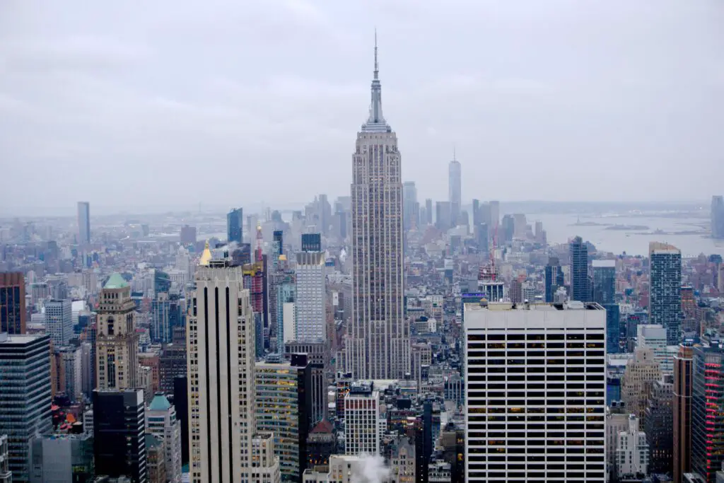 Ausblick auf die Skyline von New York City in den USA