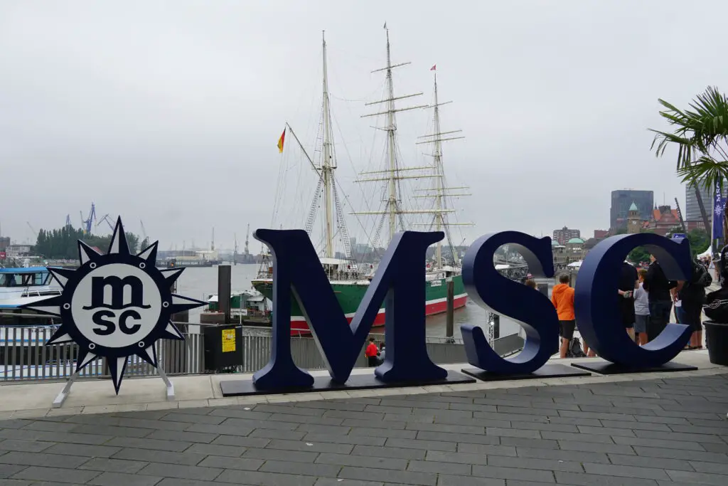MSC Logo auf den Hamburg Cruise Days 2022
