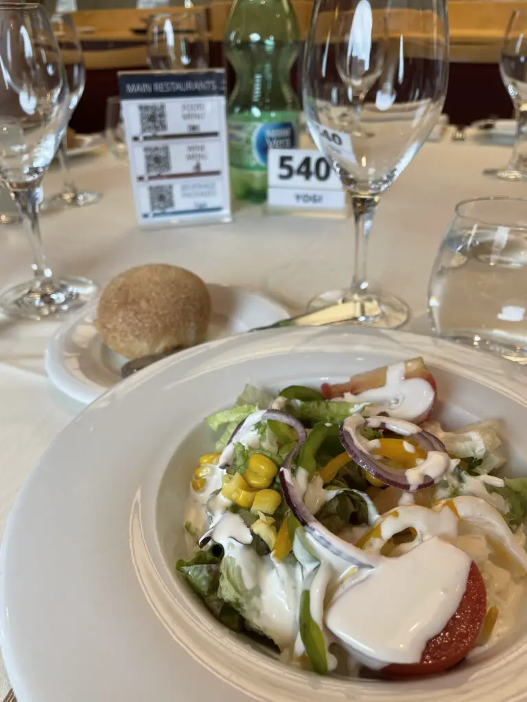 Salat mit Gorgonzola Dressing auf der MSC Armonia der Kreuzfahrt Reederei MSC Cruises