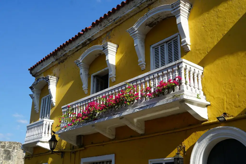 Kolonial Häuser in der Altstadt von Cartagena de Indias in Kolumbien