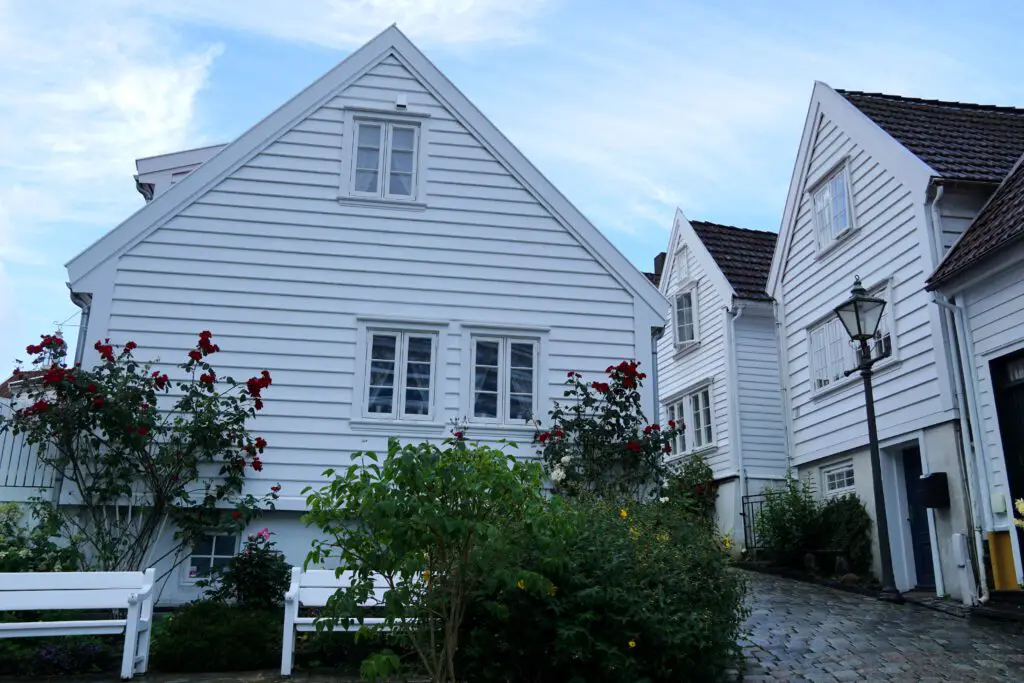 Holzhäuser in der Altstadt Gamle Stavanger in Norwegen