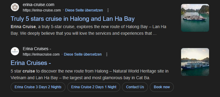Google Suche Halong Bucht Kreuzfahrt